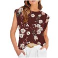 thumbnail image 1 of Sentmoon Vêtements de Vacances à la Plage pour Femmes Col Rond Débardeurs Amples Imprimé Floral Sans Manches Boho Tops Été 2025 Léger pour Vacances Tropicales Multicolore TG, 1 of 4