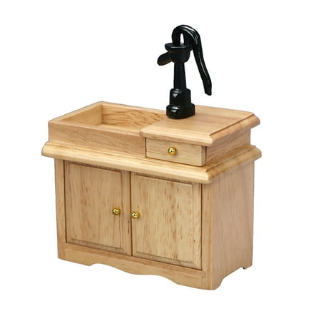 

Simulation Furniture Sink Cabinet Miniature Furniture Sink Cabinet Accessory for Mini House