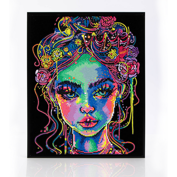 Diamond Dotz Neon Flock Electric Beauty Diamond Painting Kits for Adults - Colorful Diamond Art Kits a Relaxing Creative Craft Kit with Dotz Gems 18x14
