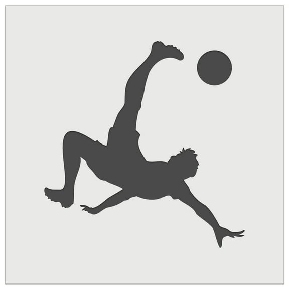 Soccer Player Bicycle Overhead Scissors Kick Ball Association Football DIY Cookie Wall Craft Stencil - 5.5 Inch