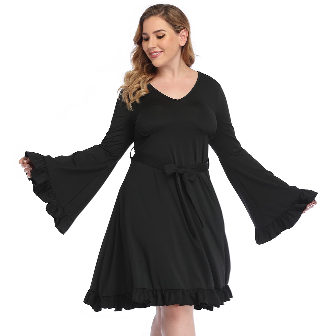 plus size bell sleeve dress