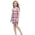 thumbnail image 3 of Agkizg Girls Sleeveless Tank Dresses Crewneck Plaid Color Casual A Line Cottons Girl Sundress Dresses, 3 of 4