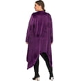 thumbnail image 6 of LELINTA Womens Plus Cardigan Sweaters Open Asymmetrical Draped Lightweight Cardigan Plus Size For Women Long Sleeve Shirt, XL-5XL, Black/ Purple, 6 of 7