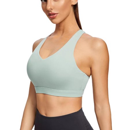 

SUANMAY Yoga Clothes Women s Fitness Beauty Back Hollow Comfortable Running Nude Skin-Friendly No Steel Ring Sports Underwear Green XL
