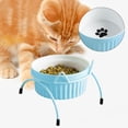 thumbnail image 3 of de cerámica para gatos, soporte inferior antideslizante, cuenco de agua, comida, platos para s, mascotas Cuenco Pata Azul jinwen Comedero para mascotas, 3 of 8