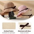 thumbnail image 5 of Pakyozj Sun Beach Hats for Women, Summer UPF 50+ UV Sun Protection Wide Brim Woven Hat Foldable Packable Knitted Cap, 5 of 7