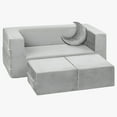thumbnail image 6 of Milliard Grey Kids Couch - Modular Kids Sofa for Toddler and Baby, Velour Cover, 6 of 7