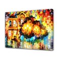 thumbnail image 1 of Póster de lienzo con pintura al óleo de noche lluviosa de un pequeño pueblo, decoración para dormitorio, paisaje deportivo, decoración para oficina, regalo, estilo marco, 20 x 30 cm, 1 of 8