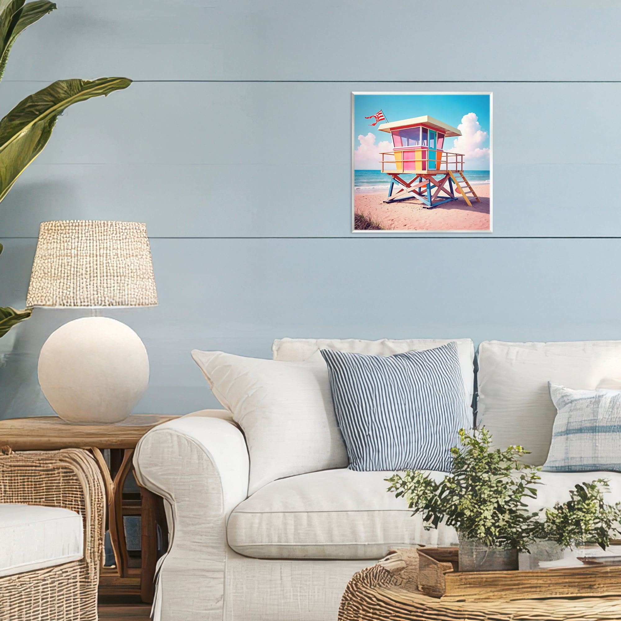 Stupell Industries Colorful Sunny Beach Tower Wall Plaque Art, design by Creative Studio