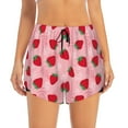 thumbnail image 2 of Balery Strawberry Pattern Women's Running Shorts with Liner 2 Pockets Elastic Workout Athletic Gym Yoga Shorts-Small, 2 of 7