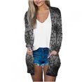 thumbnail image 2 of Puntoco Abrigo Mujer Impresión Manga Larga Casual Tops Blusa con Bolsillo Cárdigan Outwear Liquidación Puntoco Puntoco-1, 2 of 5