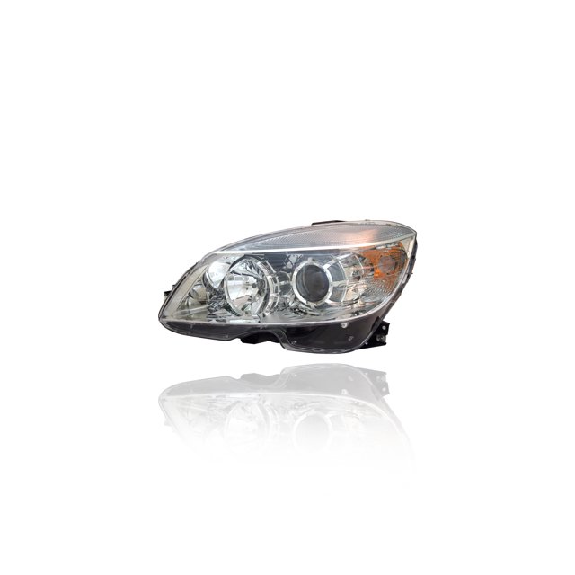 Headlight Assembly - TYC Fit/For MB2502163 07-11 Mercedes-Benz C-Class - Left Hand - Driver, Halogen, With Chrome Bezel, NSF
