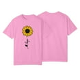 thumbnail image 2 of NAMTYQX Plus Size Summer Tops Plus Size Short Sleeve Crewneck Graphic Hawaiian Stretchy Bedrucktes Loose Breathable Womens Shirts Dressy Casual Earthy Yellow Size L, 2 of 3