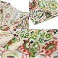 thumbnail image 6 of UVN Summer Tops for Women Short Sleeve V Neck Boho Casual Blouses Ladies Floral Print Tie Front Flowy Shirts, 6 of 9