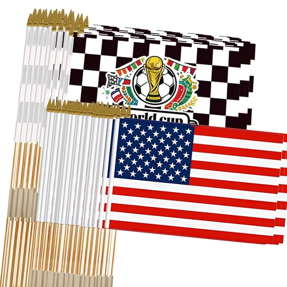 Banderas de mano FLAGMESAGE 12 x 18 pulgadas, paquete de 24, USA