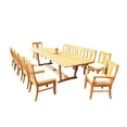 thumbnail image 4 of Grade-A Teak Dining Set: 12 Seater 13 Pc: 118 Mas Rectangle Table And 12 Osborne Chairs (2 Arm & 10 Armless Chairs) Outdoor WholesaleTeak #51OS2513, 4 of 5
