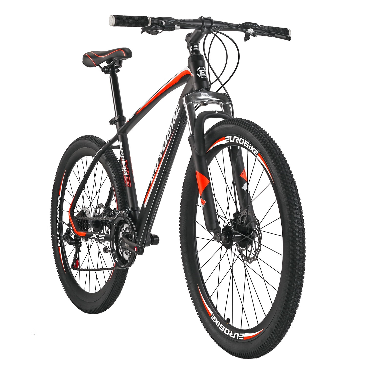 Eurobike Mountain Bike X5 27.5 Inch Aluminum Frame 21 Speed Disc Brakes