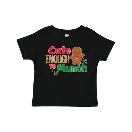 

Inktastic Cute Enough to Munch with Gingerbread Man Gift Toddler Boy or Toddler Girl T-Shirt