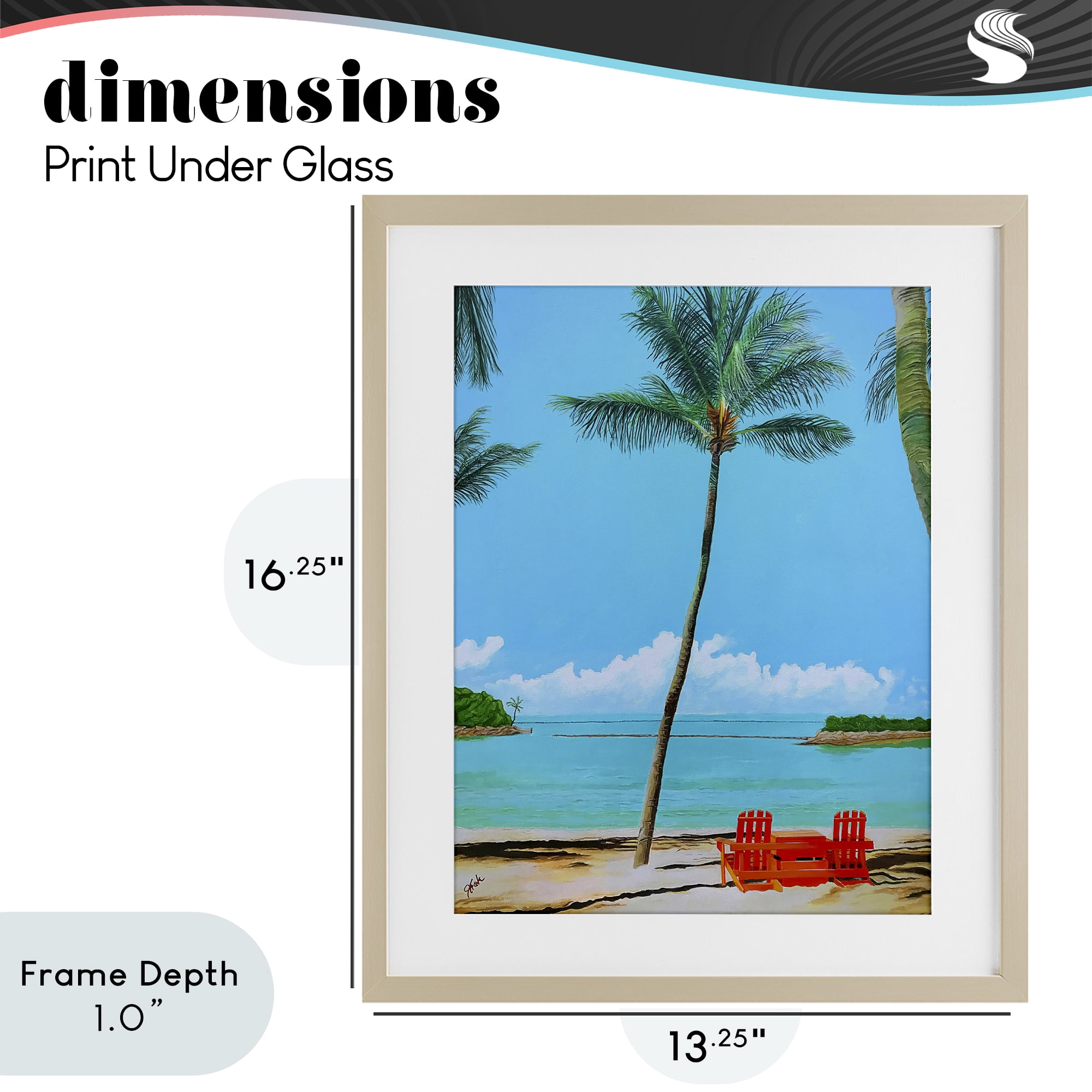 Stupell Industries Dreaming Of Palm Trees Birch Framed Print Under Glass, design by John Jaster
