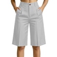 thumbnail image 2 of jjayotai Shorts for Women High Waist Pleated Shorts Wide Leg Loose Fitted Striped Short Summer Business Casual Shorts with Pockets, 2 of 6