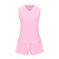 thumbnail image 4 of Aueoeo Women Casual 2 Piece Outfits Lightweight Flowy Sleeveless Tops Loose Shorts with Pockets Tracksuit Summer Matching Set, 4 of 6