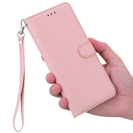 TECH CIRCLE PU Premium Leather Solid Color, Wallet Case for iPhone XS/X.Flip Kickstand Ultra-Slim Cover for iPhone XS/X 5.8 inch,Pink