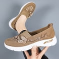 thumbnail image 5 of HTHLVMD Floral Embroidered Mesh Sneakers, Slip-On Walking Shoes, Womens Breathable Knit Slip-On Walking Shoes Embroidered Slip On Sneakers Lightweight Comfortable Orthopedics Walking Shoe, Khaki 8.5, 5 of 6
