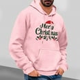 thumbnail image 2 of qelini Christmas Hoodies for Men Long Sleeve Pullover Merry Christmas Print Drawstring Hooded Sweatshirts Casual Tops, 2 of 5