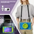 thumbnail image 2 of Dteck Case for Samsung Galaxy Tab A 8.0 SM-T290/T295/T297 (2019), Heavy Hybrid Rugged Shockproof Case with Handle Kickstand/Adjustable Shoulder Strap, Blue+Green, 2 of 7