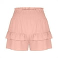 thumbnail image 7 of UAMVSH Beach Shorts for Women Trendy Ladies Ruffle Hem Shorts High Elastic Waist Layered Summer Flowy Baggy Shorts, 7 of 7