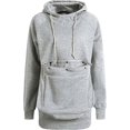 thumbnail image 1 of Women Pet Pouch Coat Hoodie Long Sleeve Big Pocket Pullover Jacket Cat Puppy Holder Solid Hooded Sweatshirt Oversized T Shirts For Women -dd, 1 of 4