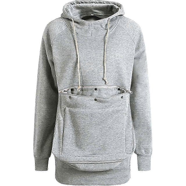 Women Pet Pouch Coat Hoodie Long Sleeve Big Pocket Pullover Jacket Cat Puppy Holder Solid Hooded Sweatshirt Oversized T Shirts For Women -dd
