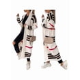 thumbnail image 3 of Women'S Vintage Open Front Knit Striped Long Sleeves Maxi Long Cardigan Sweater with Pockets Cream White L, 3 of 6