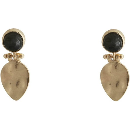 Online Gold Tone Hammered Olive Green Stud Earrings Gold Tone Hammered Olive Green Stud Earrings