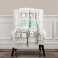 thumbnail image 1 of Llama Stripe Sherpa Throw Pink/Turquoise, 1 of 3