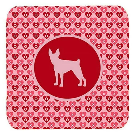 

Fox Terrier Toy Valentine Hearts Foam Coasters - Set 4 3.5 x 3.5 In.