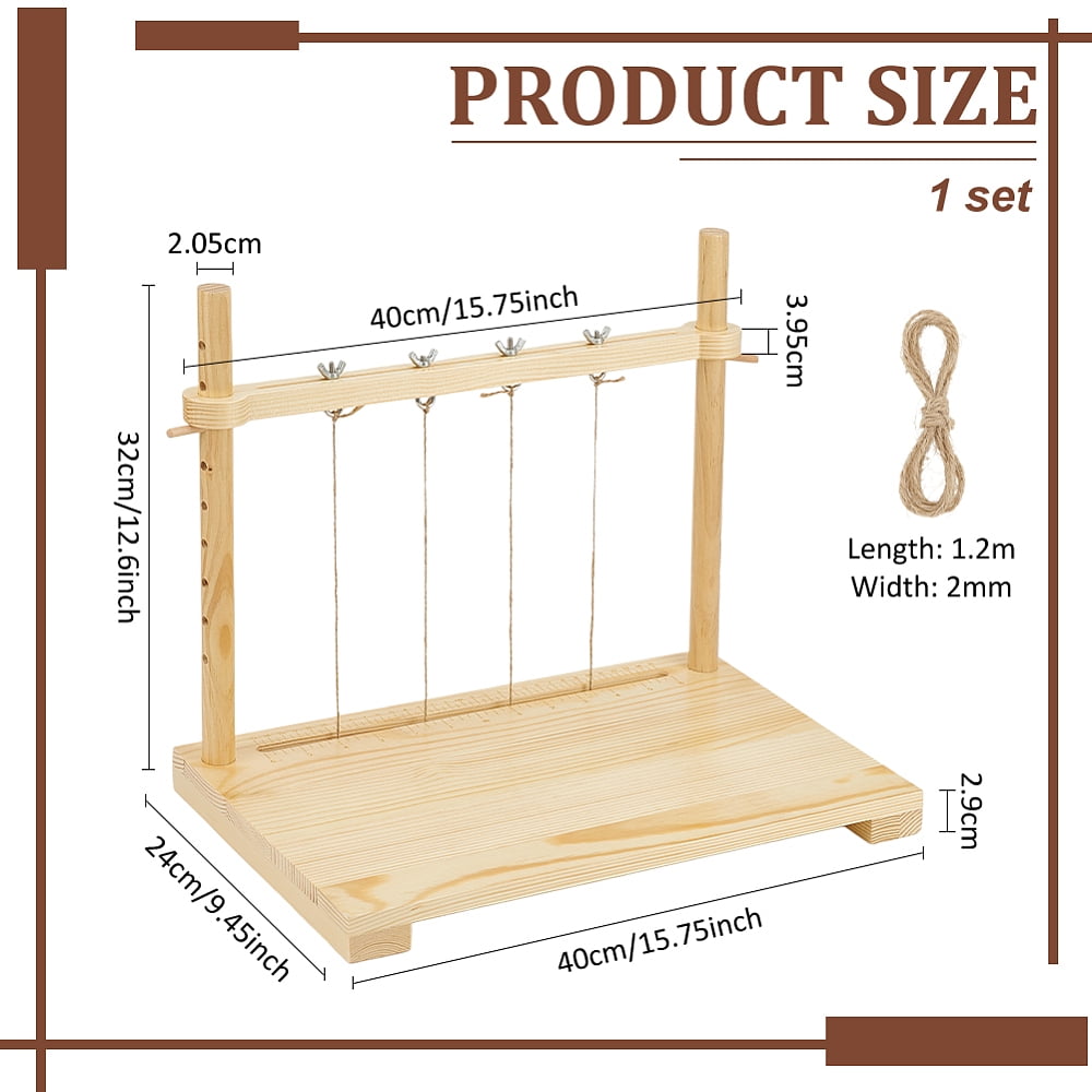1set Pine Wood Bookbinding Tool with Hemp Rope Bookbinding Supplies BurlyWood Finished Product: 40x24x32cm