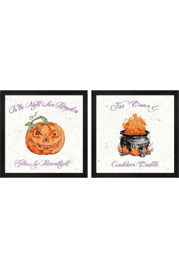 Phantoms of the Night Color A by Anne Tavoletti, 2 Piece Framed Art Set Each 13"W x 13"H