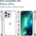 thumbnail image 5 of Case for iPhone 13 Pro Case Slim Dropproof [Defend from Drop/Scratch/Slip/Fingerprint] Clear Acrylic Hard Back Soft TPU Bumper Hybrid Phone Cover for iPhone 13 Pro-Crystal Clear, 5 of 16