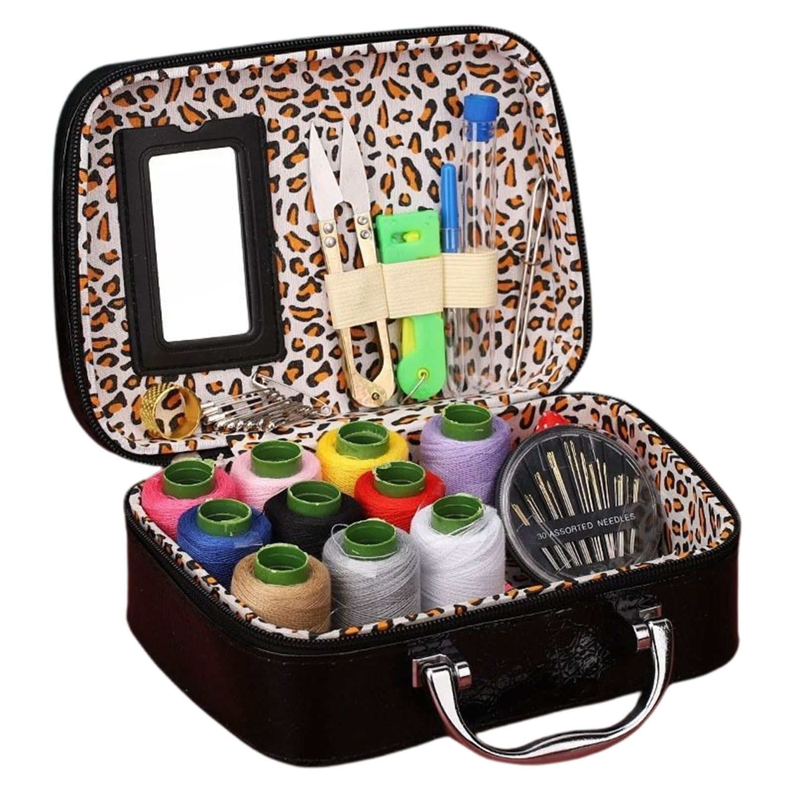 Portable Sewing Kit Cozival Portable 18-Piece Sewing Kit in A Case - Includes Big & Thin Needles, Thread, and Tools for Diy Handmade Crafts, Mending, and Beginners, Beginner Sewing Kit, C