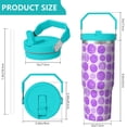 thumbnail image 4 of 30oz Handheld Travel Tumbler with Handle – Double Wall Stainless Steel Insulated Cup, Flip Straw Lid, Leak-Proof & BPA-Free for Hot and Cold Drinks – Durable Coffee & Juice Mug Pink, 4 of 7