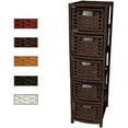 thumbnail image 2 of Oriental Furniture 5 Gallon Natural Wicker and Wood Drawer Chests, Gray, 2 of 5