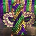 thumbnail image 2 of Up to 65% off!Summer Beach Dress for Women 2024 Plus Size Mardi Gras Printed Carnival Short Sleeve Crewneck Dress Casual Flowy Tiered Maxi Beach Dress With Pockets, 2 of 6