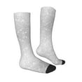 thumbnail image 3 of Vsdgher Silver Glitter Print Thigh High Socks Extra Long Stretchy Sock Women Over Knee High Opaque Stocking Daily Wear, 3 of 5