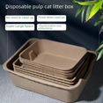 thumbnail image 1 of Caja de arena para gatos de gran tamaño, desechable, abierta, sin excrementos de gato, caja de arena para gatos extragrande y antisalpicaduras, 1 of 5