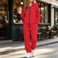 thumbnail image 6 of Girls' Clothing Sets Sweatsuit Causal Zip Up Hoodie Sweatshirt and Sweatpants Girls Clothes Fall Trendy Y2k Girls Athletic Sets Red 12-13 Years, 6 of 7