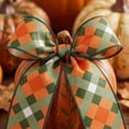 thumbnail image 5 of Cadancy Thanksgiving Ribbon 15ft Plaid Pattern Fabric Ribbon Wired Edge for Gift Wrapping Crafts Bow Making Wreath Seasonal Handmade Project Fall Decor, 5 of 6