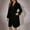 A01_Black, variant on Women's Warm Robes Faux Velvet Sleepwear Long Sleeve Ladies Loose Nightgowns Ultra Soft Textured Loungewear Spa Robe With Pockets