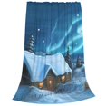 thumbnail image 2 of Fuzoiu Mountain Cottage In Snow Print Ultra-Soft Micro Fleece Blanket,All Seasons Flannel Throw, Lightweight Blanket for Bed, Sofa, Couch, Movie Night, Camping, and Travel-60"x50", 2 of 7