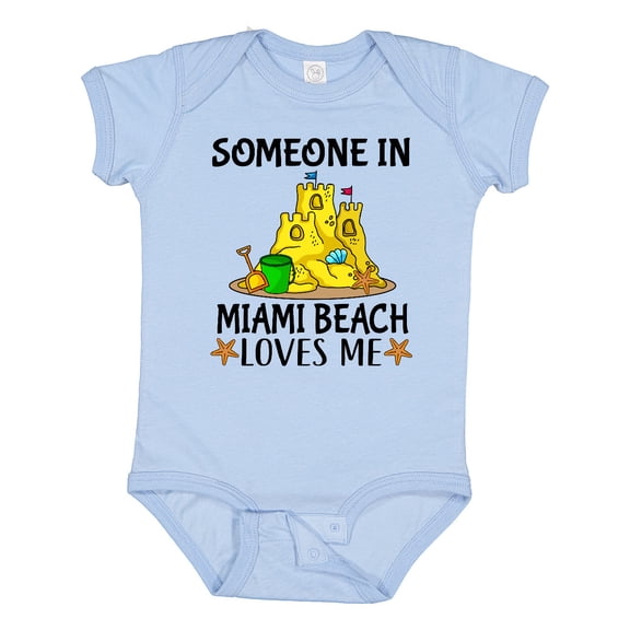 Inktastic Someone in Miami Beach Loves Me Boys or Girls Baby Bodysuit